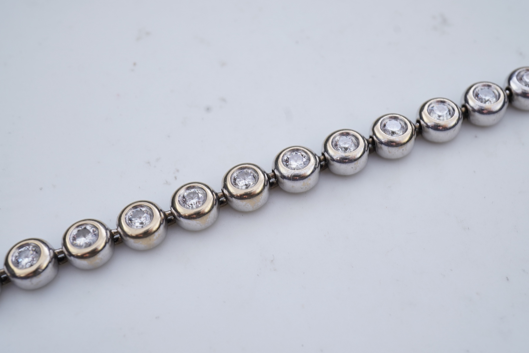 A diamond line bracelet